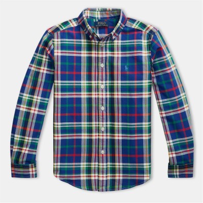 детски,3/4,панталони,polo,ralph,lauren,checked,shirt,juniors,royal,white