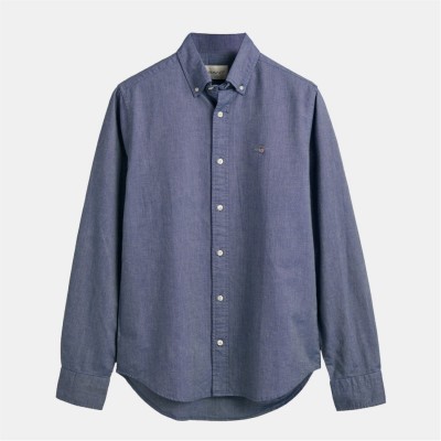 облекла,на,разпродажба,мъжки,ризи,gant,slim,fit,classic,oxford,shirt,blue