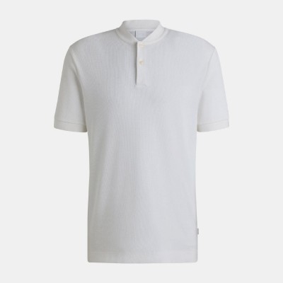 блуза,с,яка,мъжки,тениски,boss,h,pratt,120,collarless,polo,shirt,white