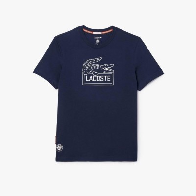 тениска,мъжки,тениски,lacoste,roland,garros,edition,ultra,dry,tennis,t,shirt,blue