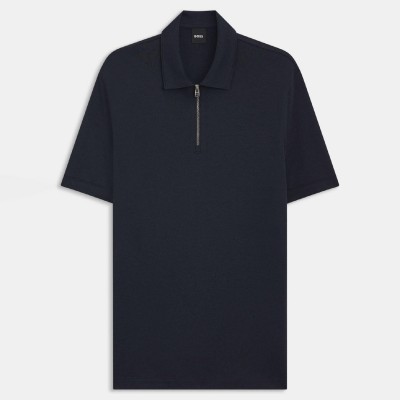 блуза,с,яка,мъжки,тениски,boss,h,paras,57,zip,neck,polo,shirt,dark,blue