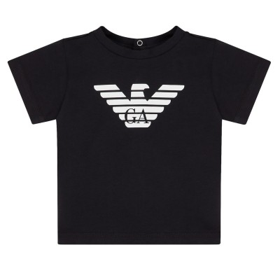 тениска,детски,3/4,панталони,emporio,armani,boys,eagle,logo,t,shirt,black,0975