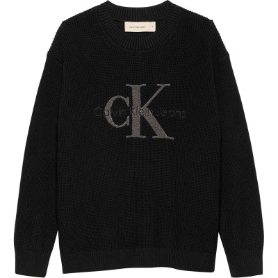 юношеска,блуза,детски,облекла,calvin,klein,jeans,logo,knit,sweater,juniors,ck,black,beh