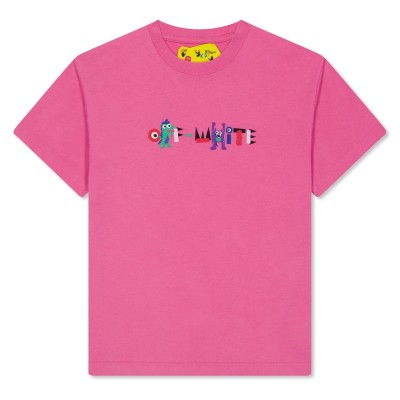 детска,тениска,детски,облекла,off,white,monster,logo,t,shirt,infants,fuchsia,white