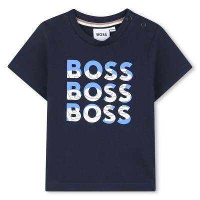 тениска,детски,3/4,панталони,boss,kids',multi,logo,soft,fabric,t,shirt,navy,849