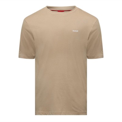 тениска,мъжки,тениски,hugo,dero222,logo,print,t,shirt,beige