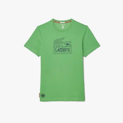 тениска,мъжки,тениски,lacoste,roland,garros,edition,ultra,dry,tennis,t,shirt,green