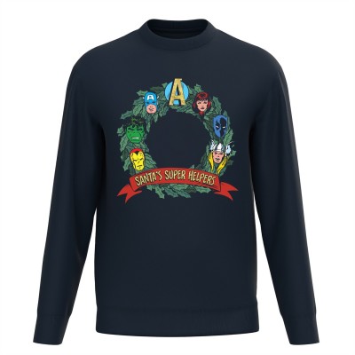 блуза,marvel,marvel,avengers,christmas,wreath,sweater,navy