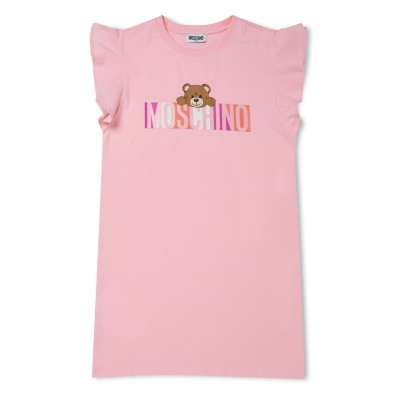 юношеска,рокля,детски,облекла,moschino,logo,dress,juniors,pink,50209