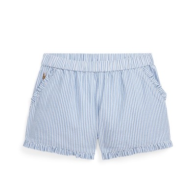 детски,3/4,панталони,polo,ralph,lauren,striped,ruffled,cotton,seersucker,short,blue,wht