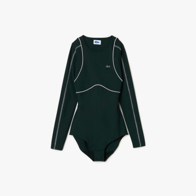дамски,топове,lacoste,x,eleven,by,venus,long,sleeve,bodysuit,green