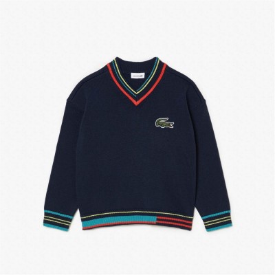 блуза,детски,облекла,lacoste,cotton,&,wool,blend,v,neck,sweatshirt,blue