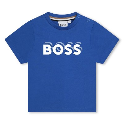 бебешка,тениска,детски,облекла,boss,bold,logo,t,shirt,babies,blue,872