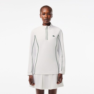 блуза,lacoste,slim,fit,1,4,zip,sweatshirt,white,green