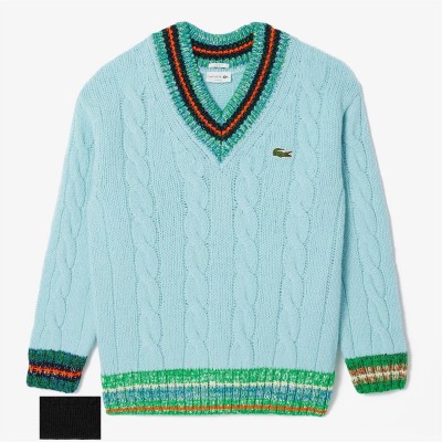 блуза,мъжки,горнища,с,качулка,мъжки,ежедневни,облекла,lacoste,cable,knit,v,neck,sweater,turquoise