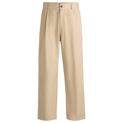 панталони,hugo,renar252,relaxed,fit,trousers,beige