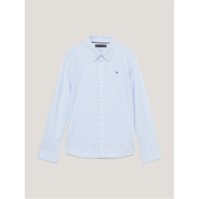 юношеска,риза,с,дълъг,ръкав,детски,облекла,tommy,hilfiger,flex,ithaca,long,sleeve,shirt,junior,blue,white