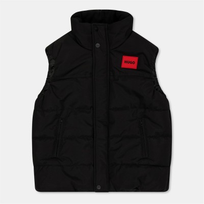 елек,детски,3/4,панталони,hugo,kids',padded,sleeveless,gilet,black,09b