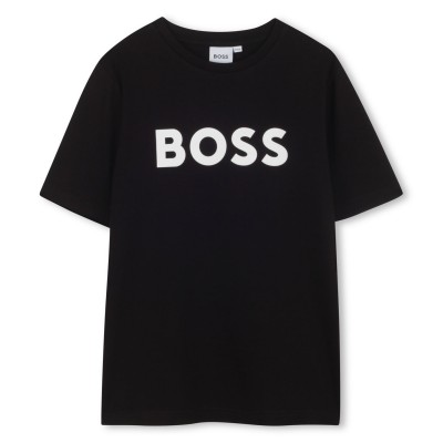юношеска,тениска,детски,облекла,boss,boss,large,logo,t,shirt,juniors,black,09b