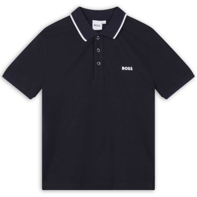 блуза,с,яка,детски,3/4,панталони,boss,kids,small,logo,polo,shirt,logo,detail,navy,blue