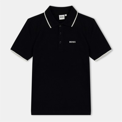 блуза,с,яка,детски,облекла,boss,kids,small,logo,polo,shirt,logo,detail,black