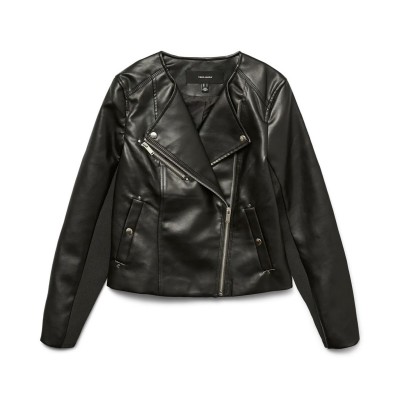 яке,дамски,жилетки,vero,moda,riley,faux,leather,jacket,black