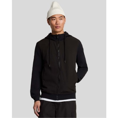 суичър,облекла,на,разпродажба,мъжки,блузи,lyle,and,scott,softshell,hybrid,zip,through,hoodie,black