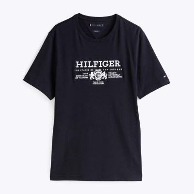 тениска,мъжки,тениски,tommy,hilfiger,crest,logo,embroidery,t,shirt,blue