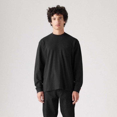 тениска,мъжки,тениски,levis,authentic,pocket,long,sleeve,t,shirt,black
