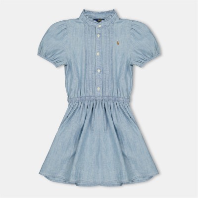 рокля,детски,3/4,панталони,polo,ralph,lauren,kids',chambray,shift,dress,medium,wash