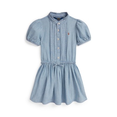 рокля,детски,3/4,панталони,polo,ralph,lauren,kids',chambray,shift,dress,medium,wash