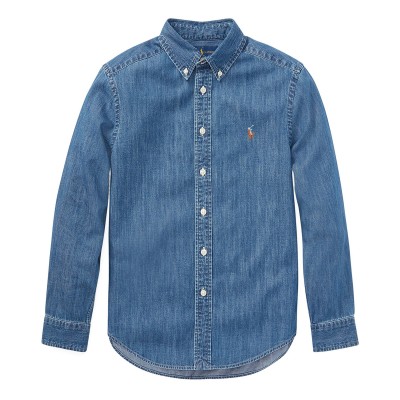 риза,polo,ralph,lauren,kids,long,sleeve,plain,shirt,dk,blue