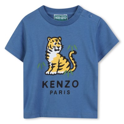 тениска,детски,3/4,панталони,kenzo,kids',tiger,regular,fit,t,shirt,blue,780