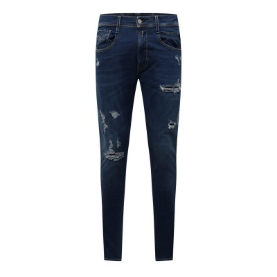 дънки,мъжки,дънки,replay,bronny,ripped,slim,fit,jeans,blue