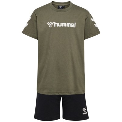 юношески,комплект,детски,3/4,панталони,hummel,novet,2,piece,set,juniors,dusty,olive