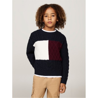 блуза,детски,облекла,tommy,hilfiger,colorblock,sweater,desert,sky,dw5