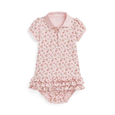 детски,комплект,детски,3/4,панталони,polo,ralph,lauren,floral,soft,cotton,polo,dress,&,bloomer,set,infants,rose,pink