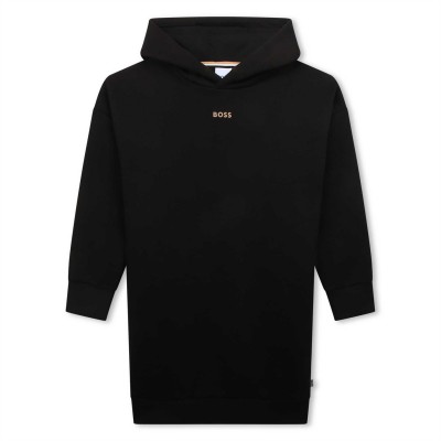 юношеска,рокля,детски,облекла,boss,logo,hoodie,dress,juniors,black,09b