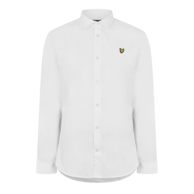 риза,с,дълъг,ръкав,облекла,на,разпродажба,lyle,and,scott,slim,fit,long,sleeve,poplin,shirt,white