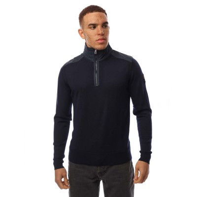 пуловер,мъжки,горнища,с,качулка,мъжки,ежедневни,облекла,belstaff,merino,kilmington,quarter,zip,jumper,navy