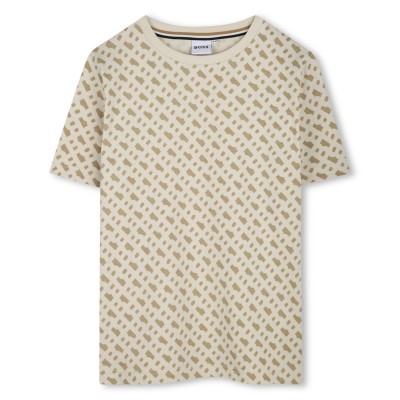 детска,тениска,детски,облекла,boss,all,over,print,slim,t,shirt,infants,sand