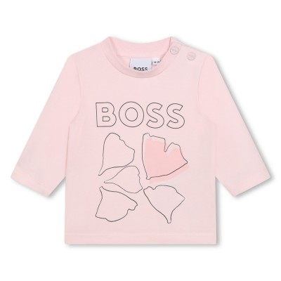 бебешка,тениска,детски,облекла,boss,long,sleeve,t,shirt,babies,pale,pink,44l