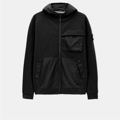 суичър,облекла,на,разпродажба,мъжки,блузи,weekend,offender,daponte,overlay,zip,hoodie,black