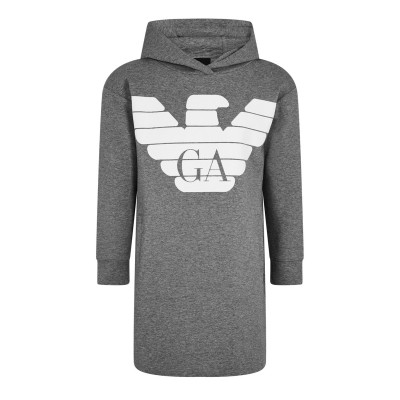 юношеска,рокля,детски,облекла,emporio,armani,logo,hoodie,dress,juniors,grigio,mel.sc.