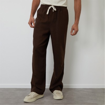 панталони,мъжки,панталони,тип,чино,мъжки,долнища,размер+,threadbare,linen,blend,loose,fit,trousers,chocolate
