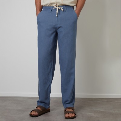 панталони,мъжки,панталони,тип,чино,threadbare,annual,linen,blend,casual,trousers,blue