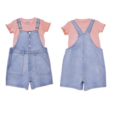детска,тениска,детски,облекла,be,you,younger,girl,t,shirt,and,short,dungaree,coral,blue