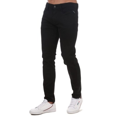 дънки,мъжки,дънки,replay,anbass,slim,fit,jeans,black