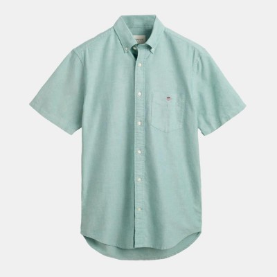 риза,с,къс,ръкав,gant,regular,fit,classic,short,sleeves,oxford,shirt,green