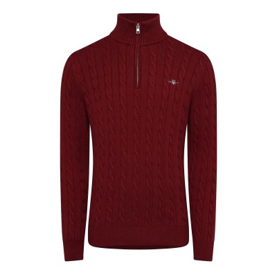 мъжки,горнища,с,качулка,мъжки,ежедневни,облекла,gant,cotton,cable,half,zip,fleece,red